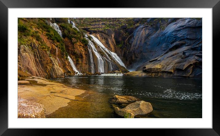 Ezaro Falls Framed Mounted Print by DiFigiano Photography