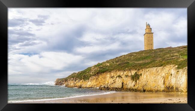 Tower of Hercules Framed Print by DiFigiano Photography