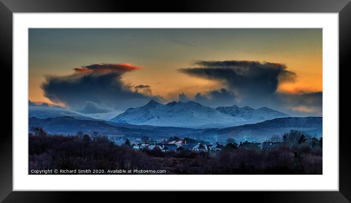 Unusual cloud formation over The Cuillins Framed Mounted Print by Richard Smith