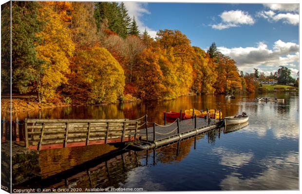 Autumn at Faskally Canvas Print by Ken le Grice