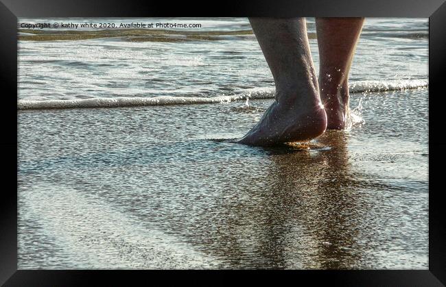 The freedom to walk cornwall,walking in cornwall Framed Print by kathy white