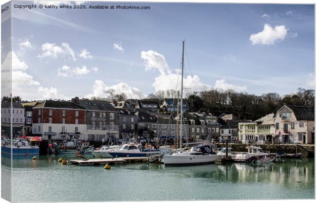 Padstow Cornwall Cornish Harbour Rick Stien Canvas Print by kathy white