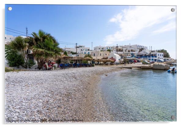 Karavostasis bay in Folegandros. Acrylic by Chris North