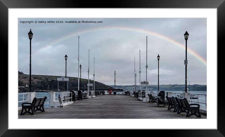 falmouth,falmouth Cornwall rainbow Framed Mounted Print by kathy white