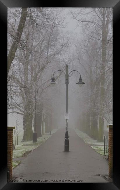 Misty pathway Framed Print by Sam Owen