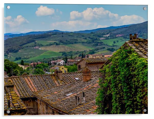 San Gimignano, Tuscany Acrylic by David Belcher