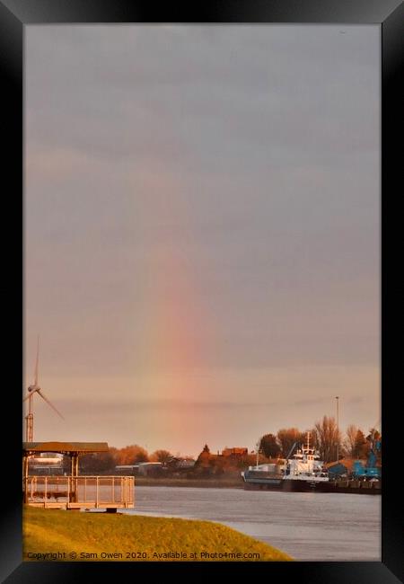 Sky cloud rainbow  Framed Print by Sam Owen