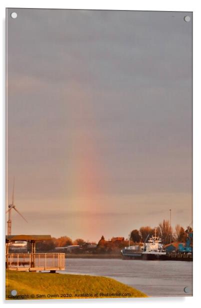 Sky cloud rainbow  Acrylic by Sam Owen