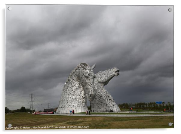 Cloudscape with Kelpies, Falkirk  Acrylic by Robert MacDowall
