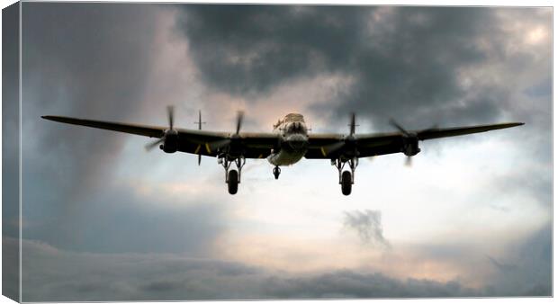 Lancaster Bomber Homeward Canvas Print by J Biggadike