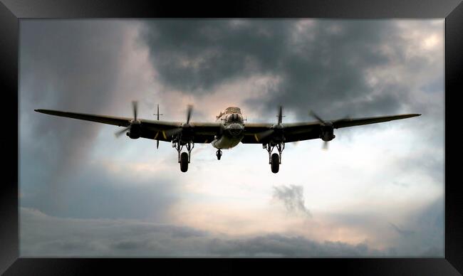 Lancaster Bomber Homeward Framed Print by J Biggadike
