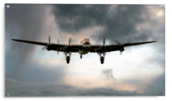 Lancaster Bomber Homeward Acrylic by J Biggadike