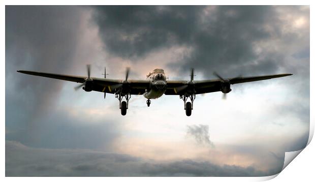 Lancaster Bomber Homeward Print by J Biggadike