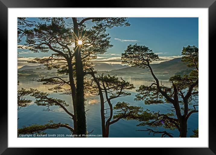 Looking through the trees at the low winter sun. #2 Framed Mounted Print by Richard Smith
