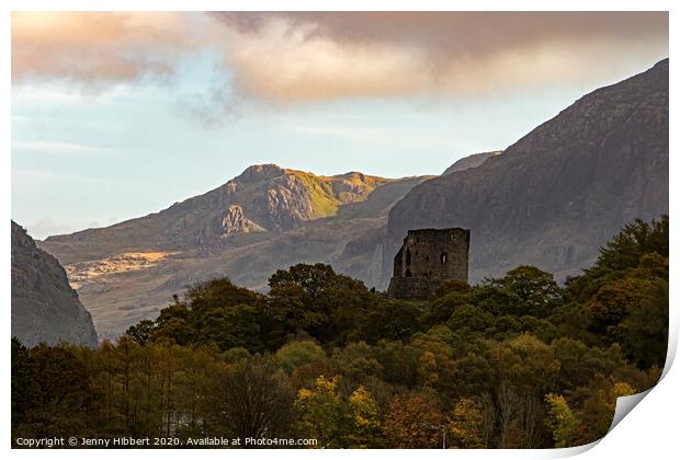 Dolbardarn castle Llanberis North Wales Print by Jenny Hibbert