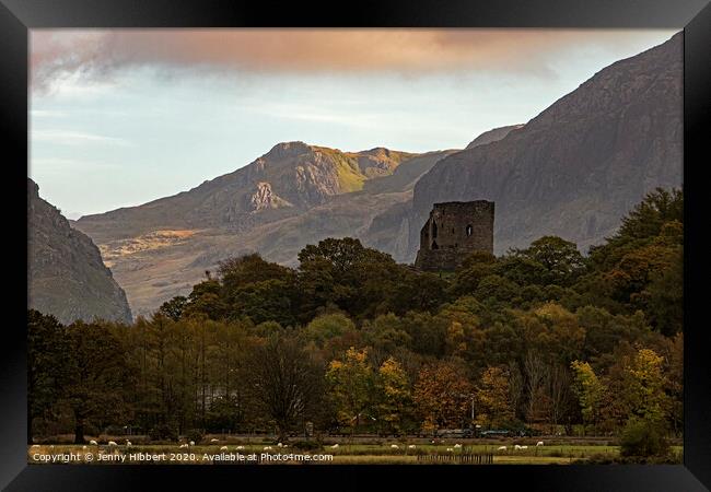 Dolbararn Castle set in Snowdonia National Park Framed Print by Jenny Hibbert