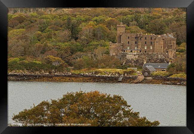 Dunvegan castle overlooking Loch Dunvegan Isle of Skye Framed Print by Jenny Hibbert