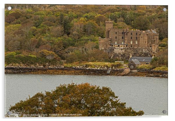 Dunvegan castle overlooking Loch Dunvegan Isle of Skye Acrylic by Jenny Hibbert