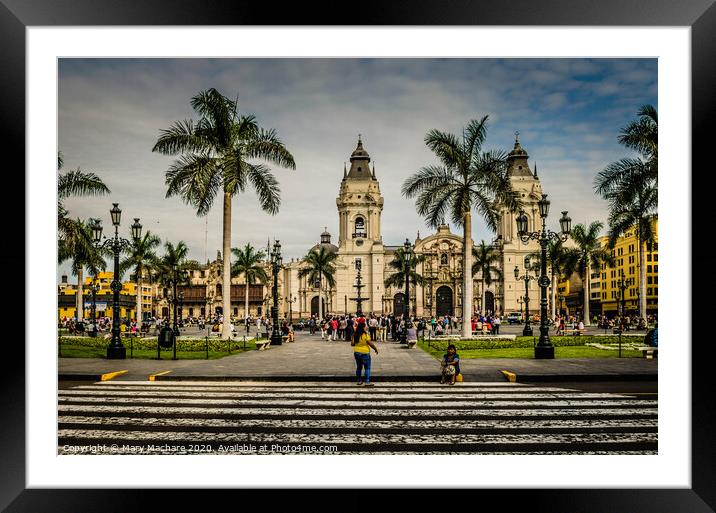 Cathedral of Lima  Framed Mounted Print by Mary Machare