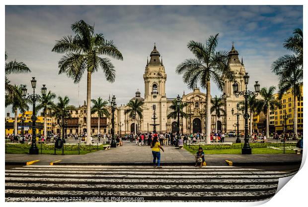 Cathedral of Lima  Print by Mary Machare