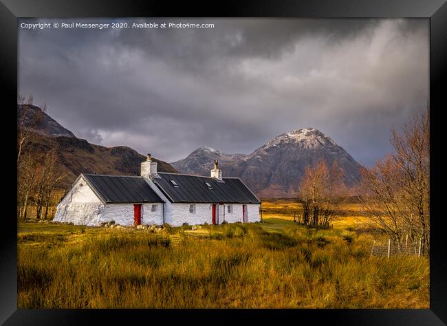 Black rock cottage Glencoe Scotland Framed Print by Paul Messenger