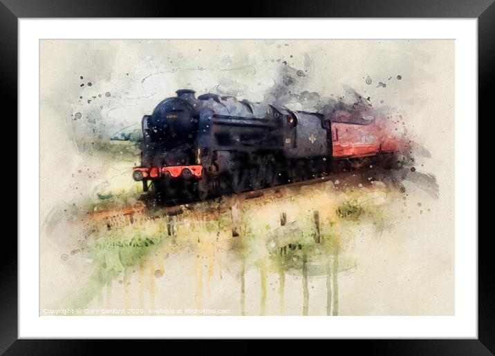 Steam Loco, Illustrious, (45532) on the Down Framed Mounted Print by Gary Sanford