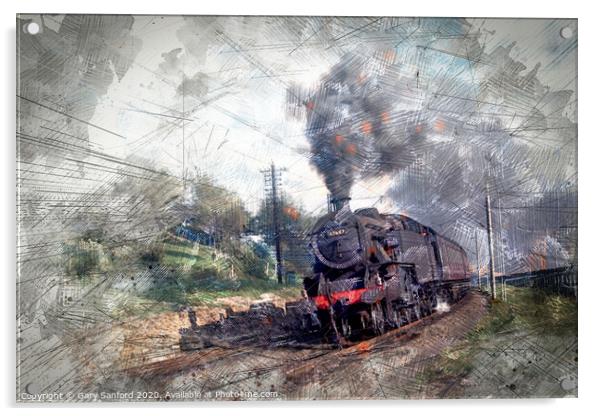 Steam Loco, 42687 Rounding a Curve on the LTS Acrylic by Gary Sanford