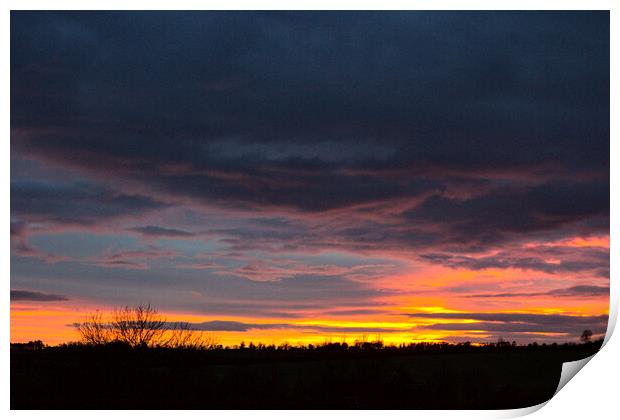 A Brackley Sunset with Low Cloud Print by Jeremy Hayden
