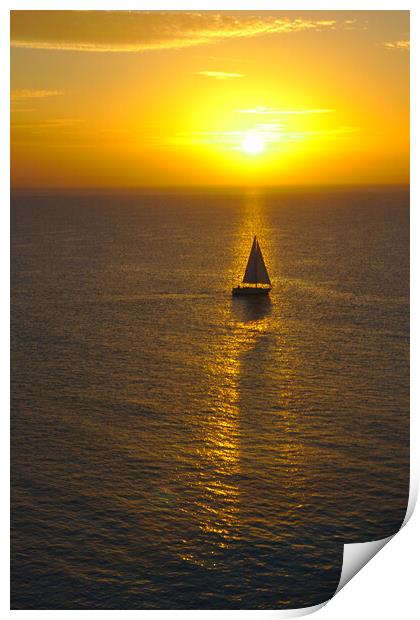 Sailing in the Sunrise at Tenby Print by Jeremy Hayden