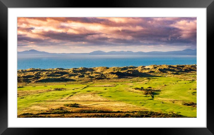 Harlech Golf Links, Gwynedd, Wales, UK Framed Mounted Print by Mark Llewellyn