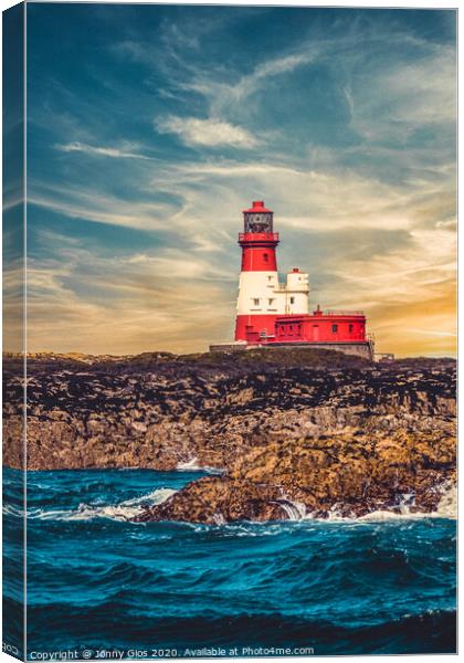 Farne Island Lighthouse  Canvas Print by Jonny Gios