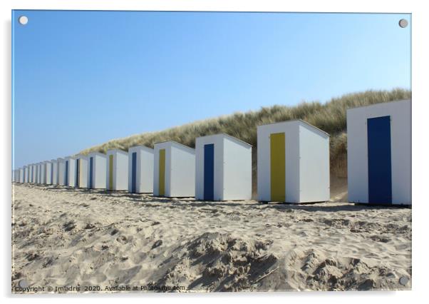 White Beach Huts, Cadzandbad, Holland Acrylic by Imladris 