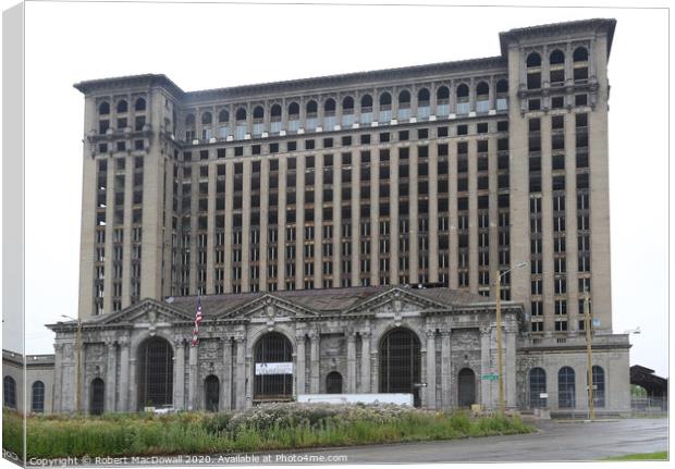 Derelict Michigan Central Station Canvas Print by Robert MacDowall