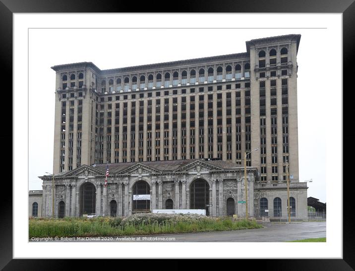 Derelict Michigan Central Station Framed Mounted Print by Robert MacDowall