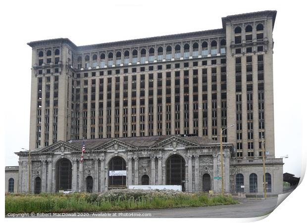 Derelict Michigan Central Station Print by Robert MacDowall