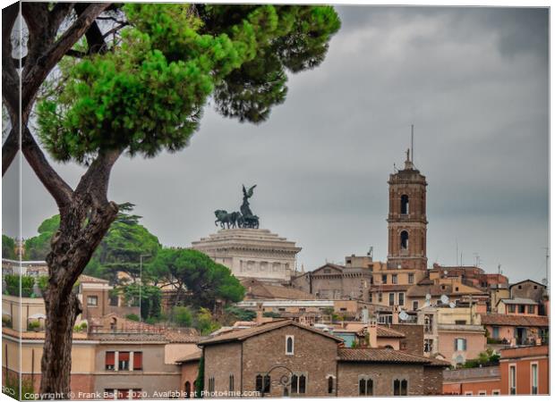 Panorama of Rome with Piazza Venezia, Italy Canvas Print by Frank Bach