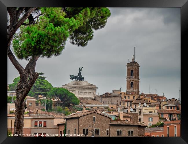 Panorama of Rome with Piazza Venezia, Italy Framed Print by Frank Bach