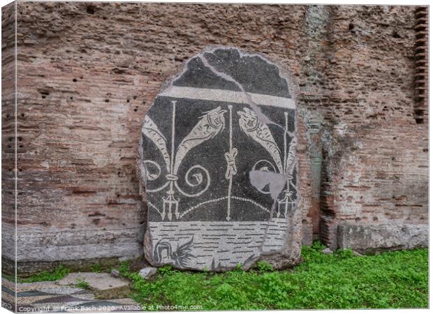 Baths of Caracalla mosaics from ancient Rome, Italy Canvas Print by Frank Bach