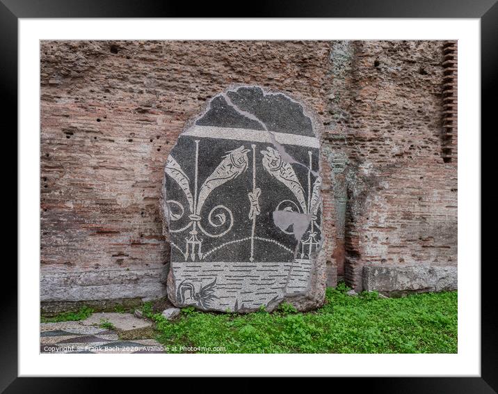Baths of Caracalla mosaics from ancient Rome, Italy Framed Mounted Print by Frank Bach