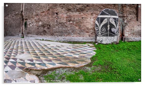 Baths of Caracalla mosaics from ancient Rome, Italy Acrylic by Frank Bach