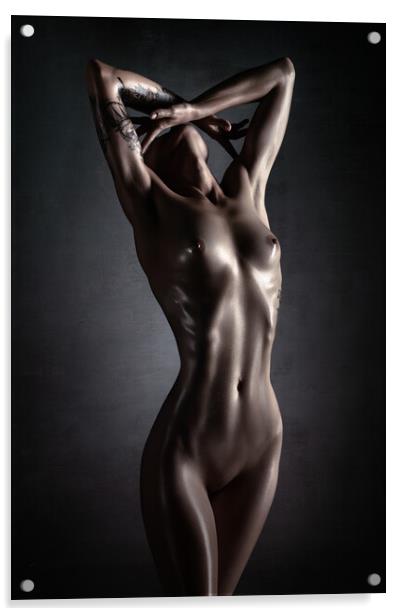 Nude fine art colour 2 Acrylic by Johan Swanepoel