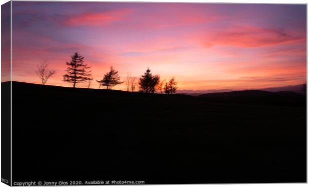 Sunset Silhouette Canvas Print by Jonny Gios