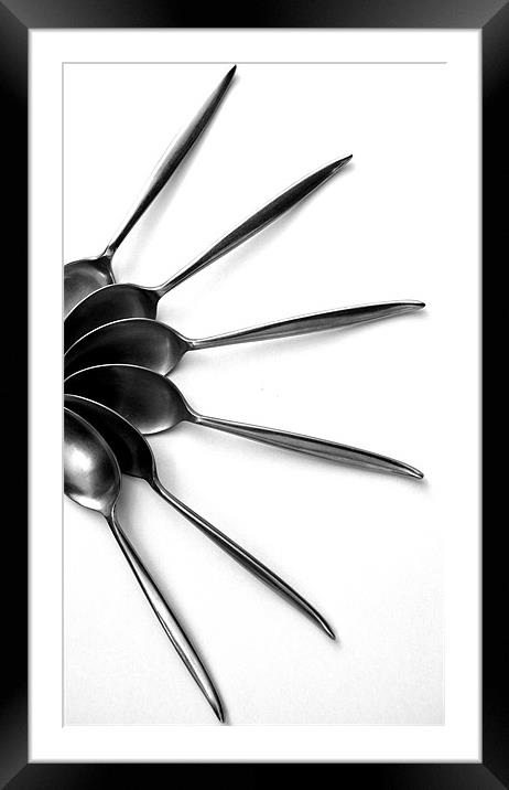 Spoons on White - Still Life Framed Mounted Print by Victoria Limerick