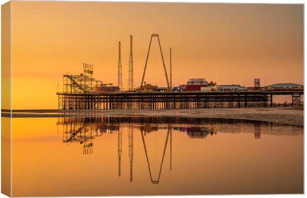 Blackpool South Pier at Sunset Canvas Print by Caroline James