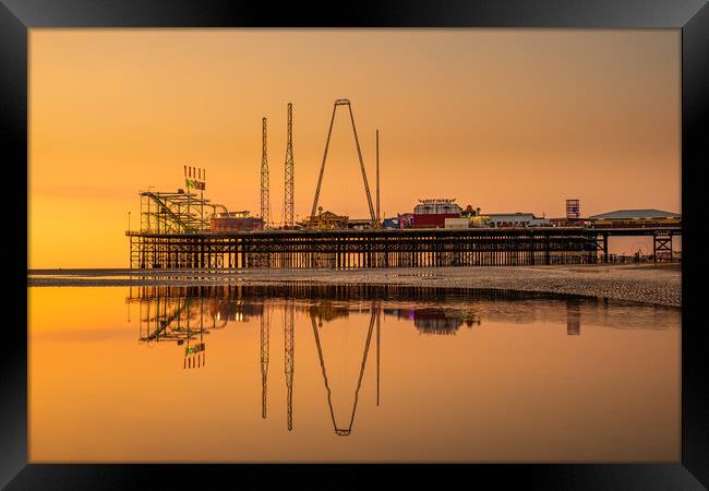 Blackpool South Pier at Sunset Framed Print by Caroline James