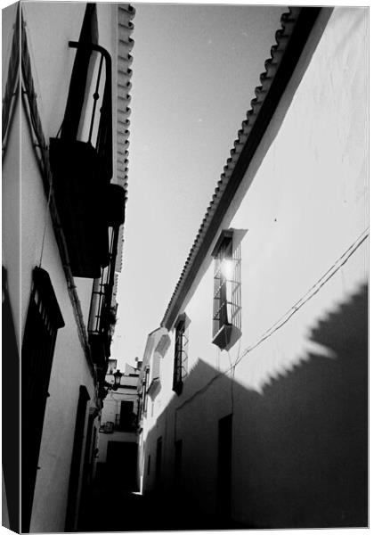 Lomography – Narrow streets in the town centre Canvas Print by Jose Manuel Espigares Garc