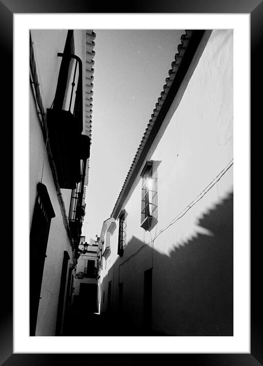 Lomography – Narrow streets in the town centre Framed Mounted Print by Jose Manuel Espigares Garc
