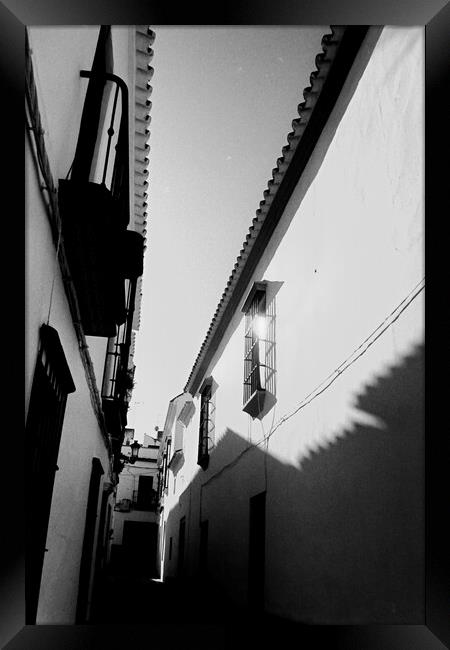Lomography – Narrow streets in the town centre Framed Print by Jose Manuel Espigares Garc