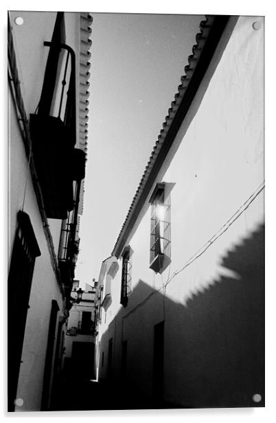 Lomography – Narrow streets in the town centre Acrylic by Jose Manuel Espigares Garc