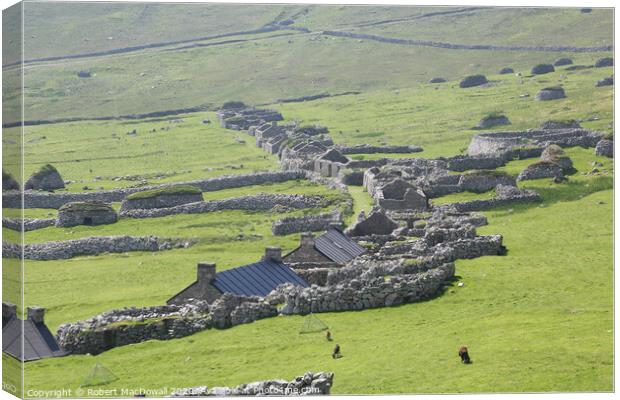 The remains of the village on Hirta, St Kilda - 2 Canvas Print by Robert MacDowall